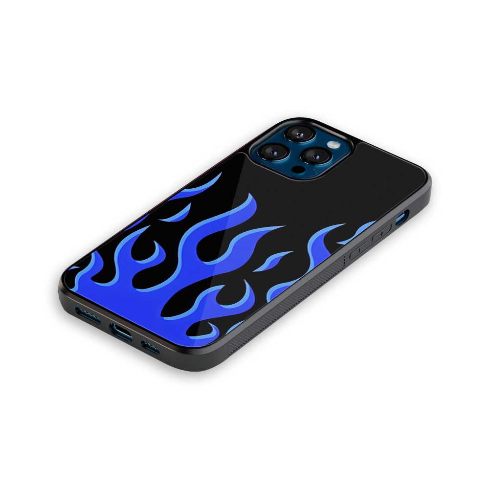 Blue Flames | Glass Case