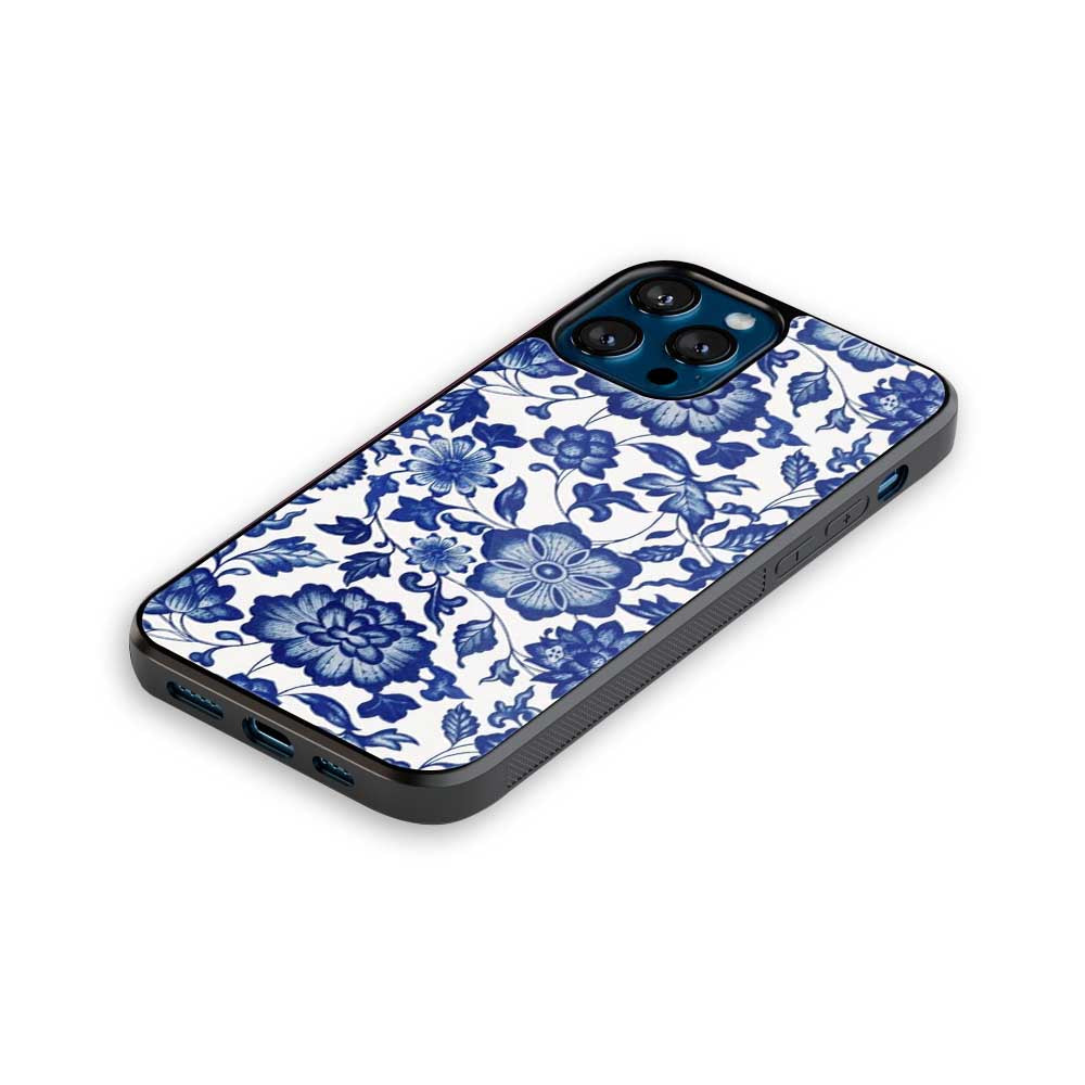 Navy Blue Desi Print | Glass Case