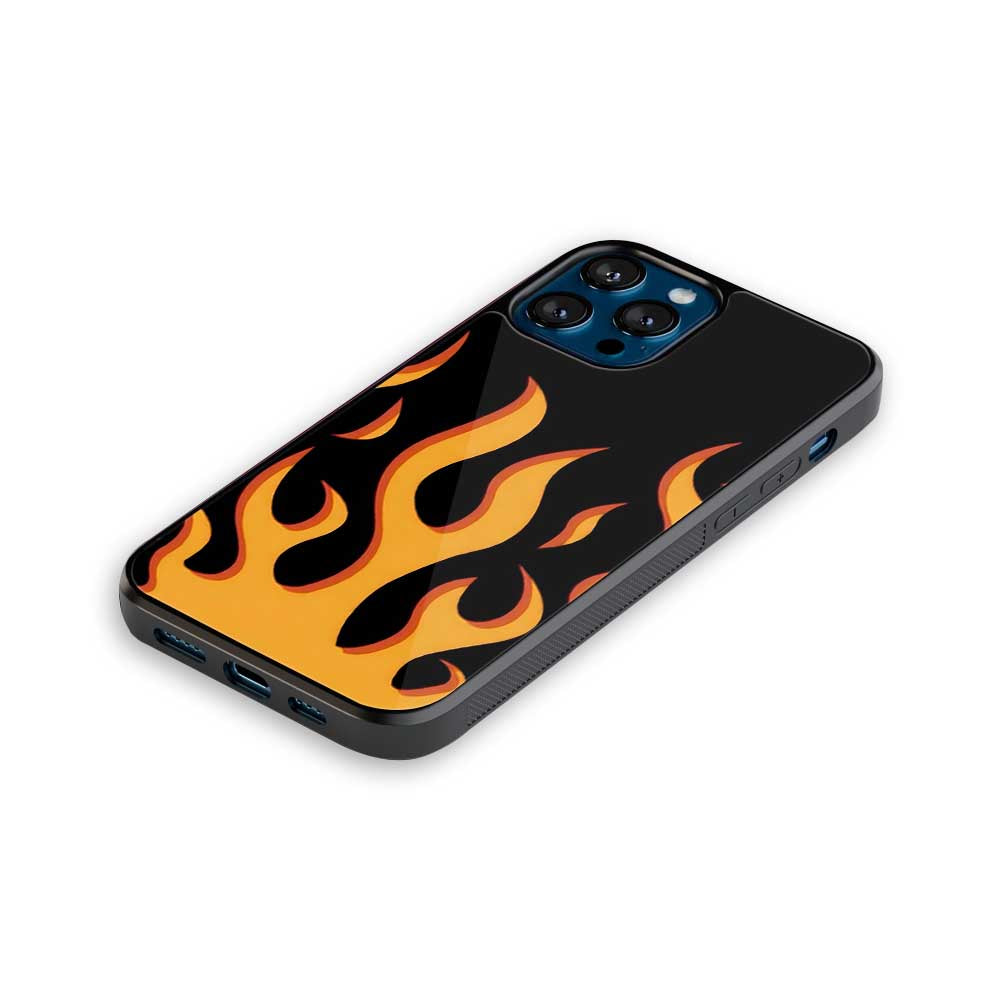 Orange Flames | Glass Case