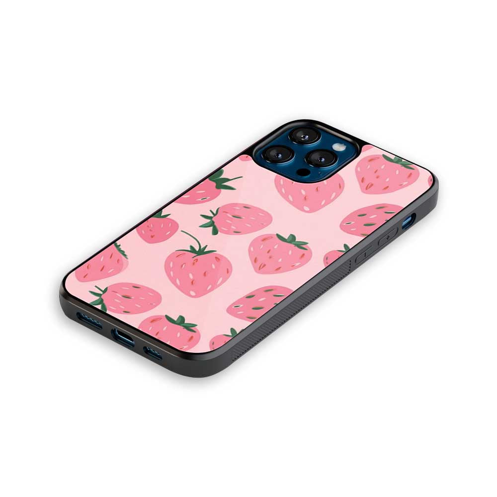 Pink Strawberries | Glass Case