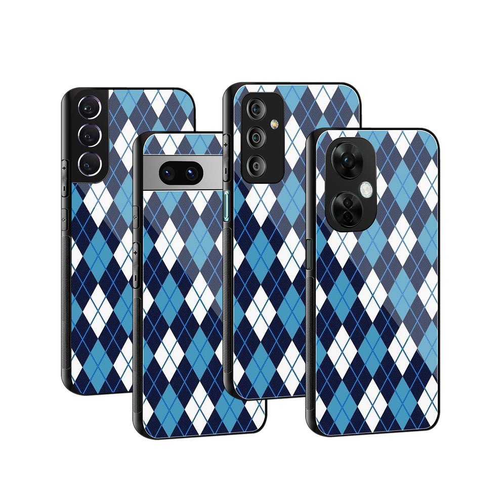 Sapphire Checks | Glass Case