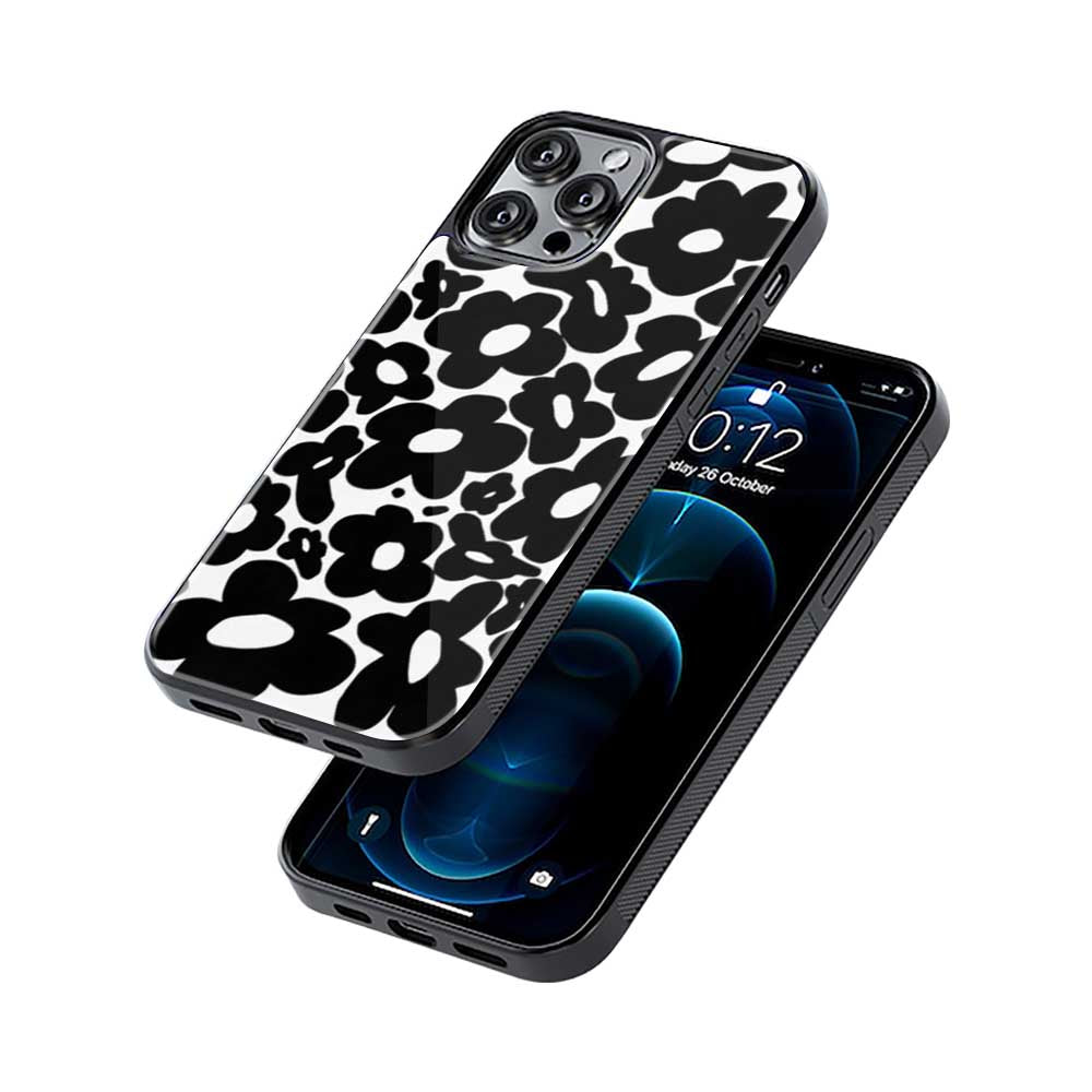 Black Flowers | Glass Case