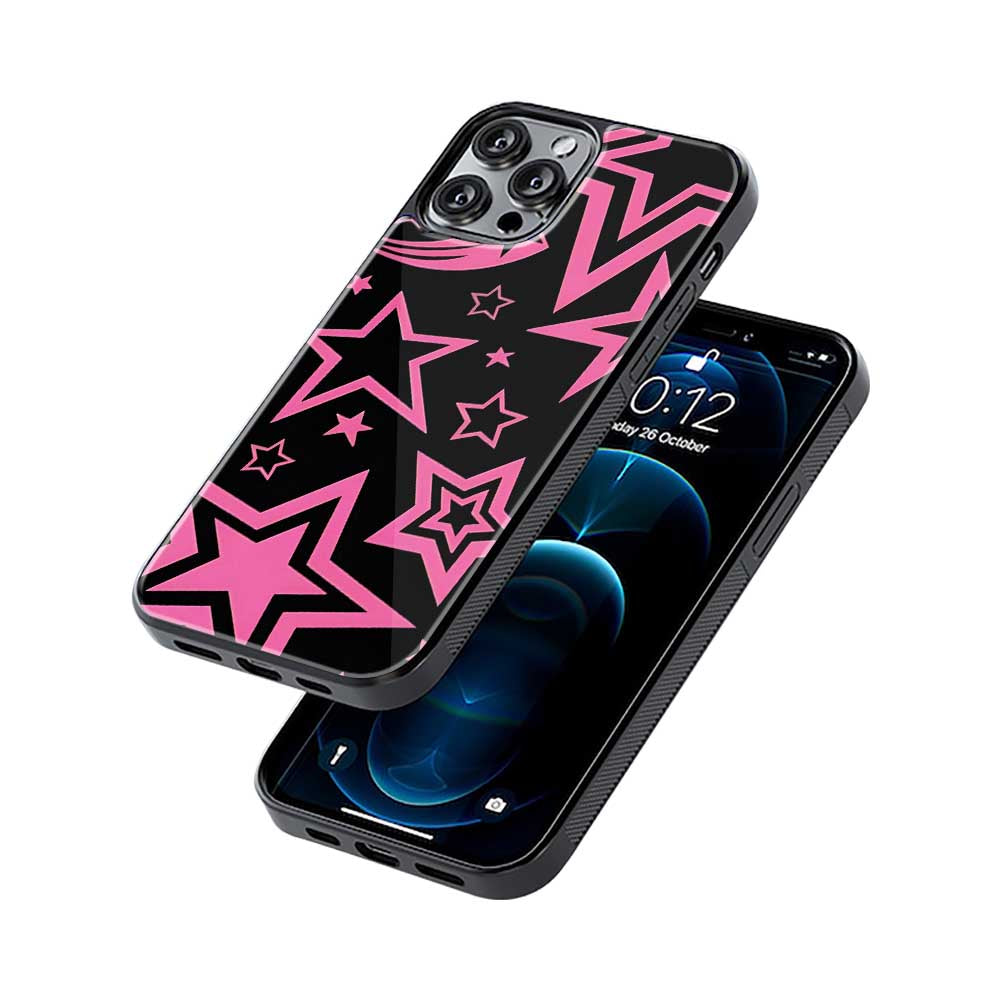 Pink Spiked Stars | Glass Case