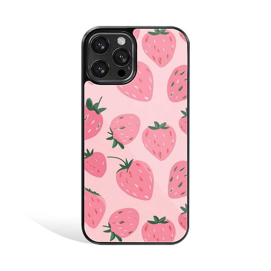 Pink Strawberries | Glass Case