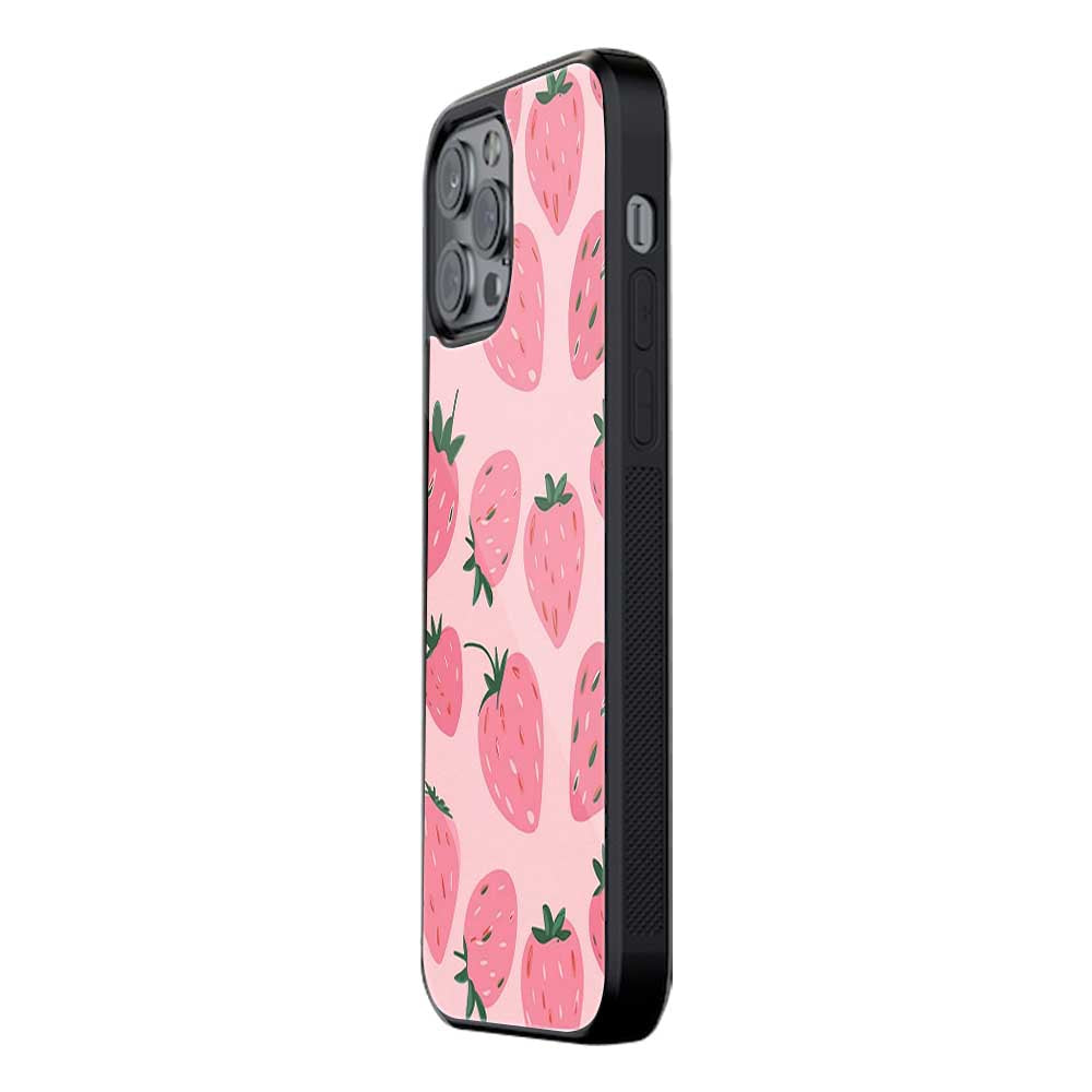 Pink Strawberries | Glass Case