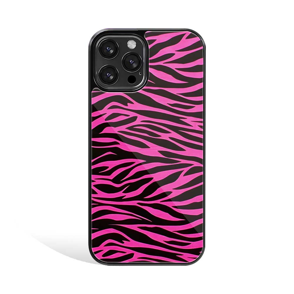 Pink Zebra Print | Glass Case