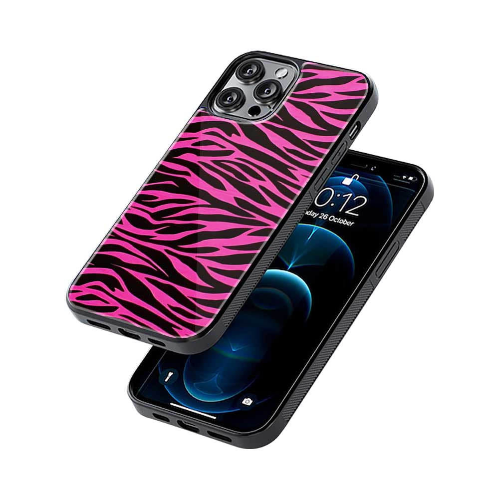 Pink Zebra Print | Glass Case
