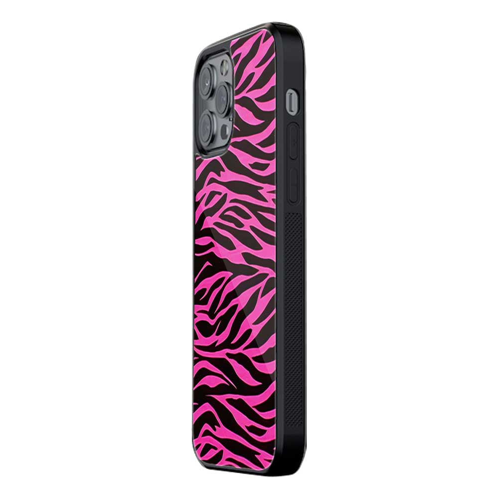 Pink Zebra Print | Glass Case