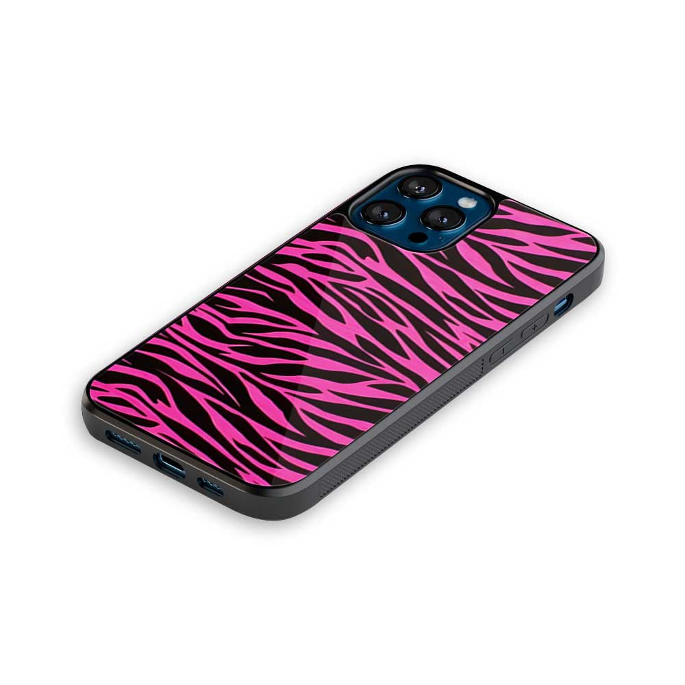 Pink Zebra Print | Glass Case