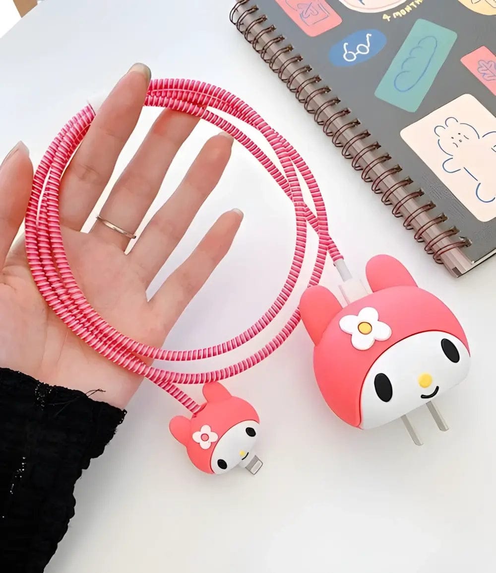 Pink Bunny Iphone Charger Cover
