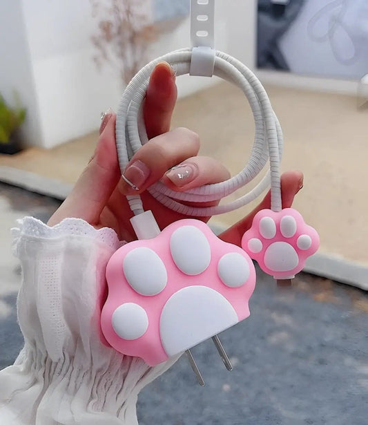 Pink Paws Iphone Charger Cover