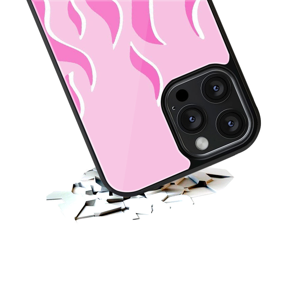 Pink Flames | Glass Case