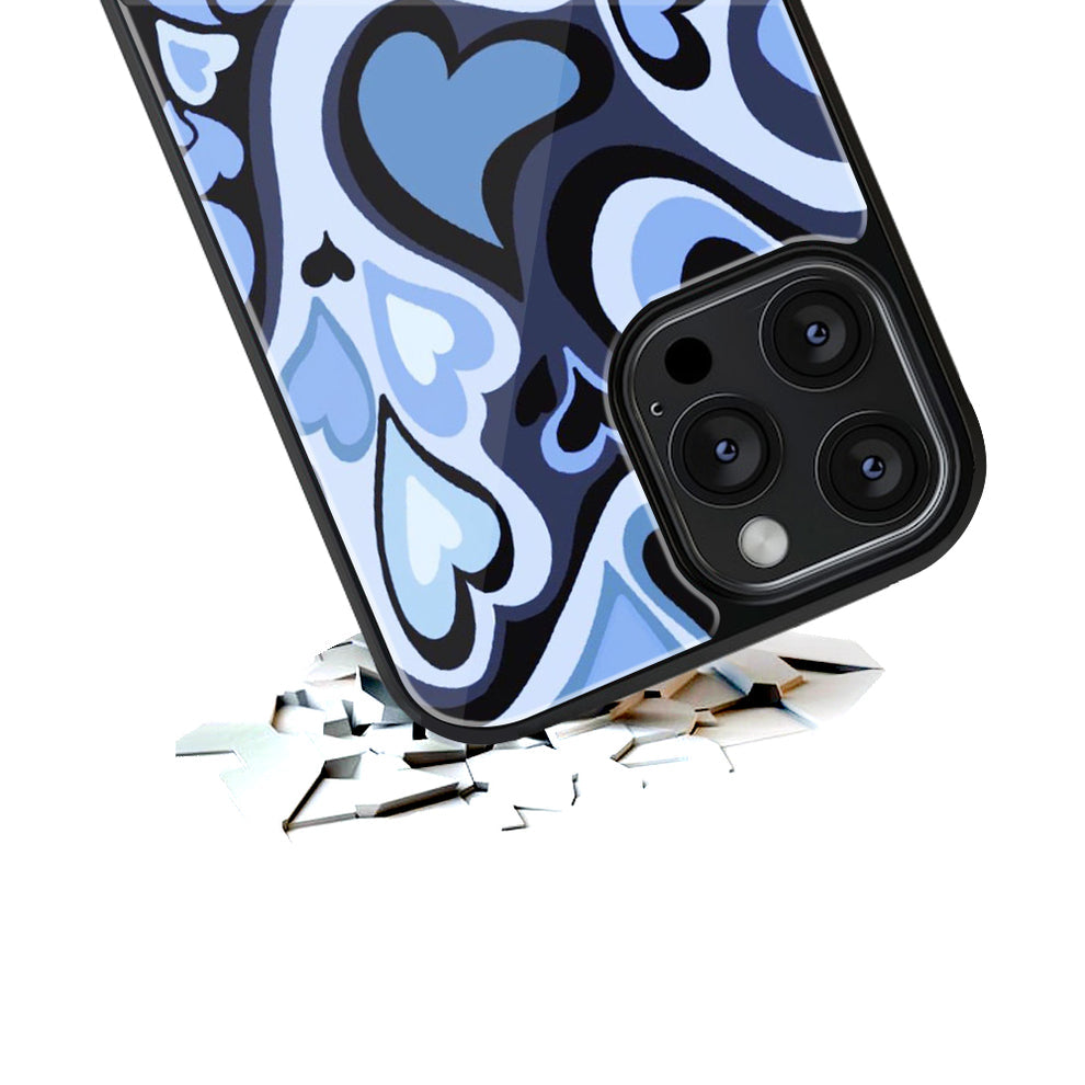 Hearts Blue | Glass Case