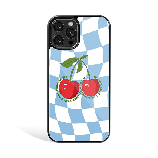 Blue Cherry Checkers | Glass Case