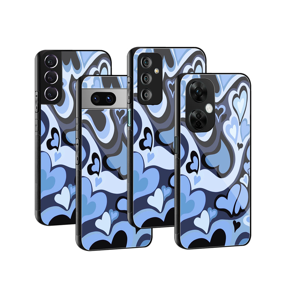 Hearts Blue | Glass Case
