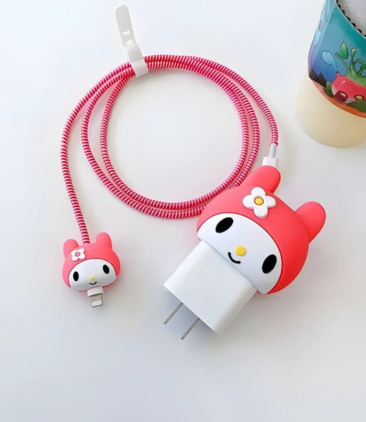 Pink Bunny Iphone Charger Cover