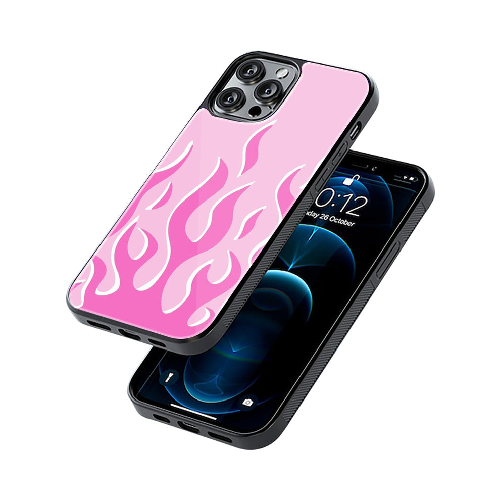 Pink Flames | Glass Case