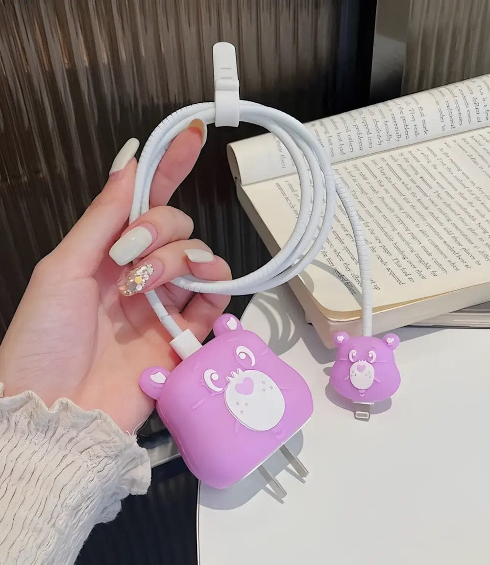 Purple Teddy Iphone Charger Cover