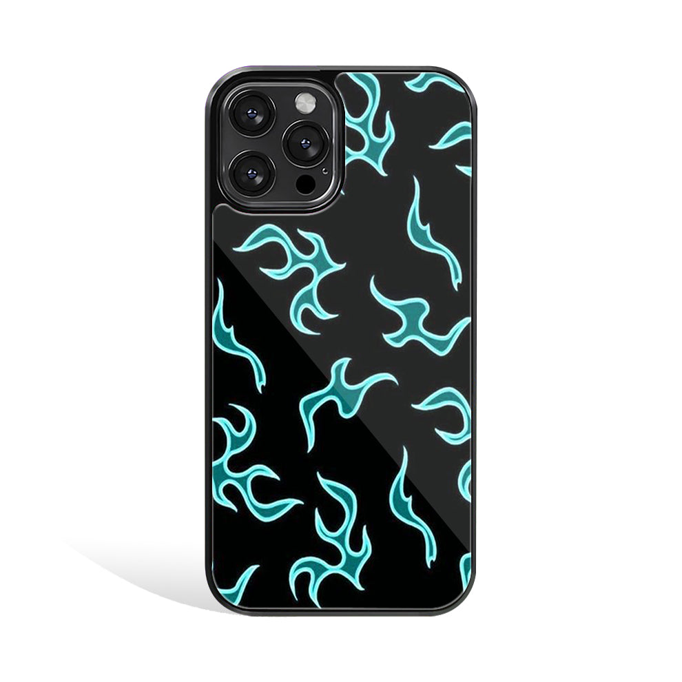 Blue Neon Flames | Glass Case