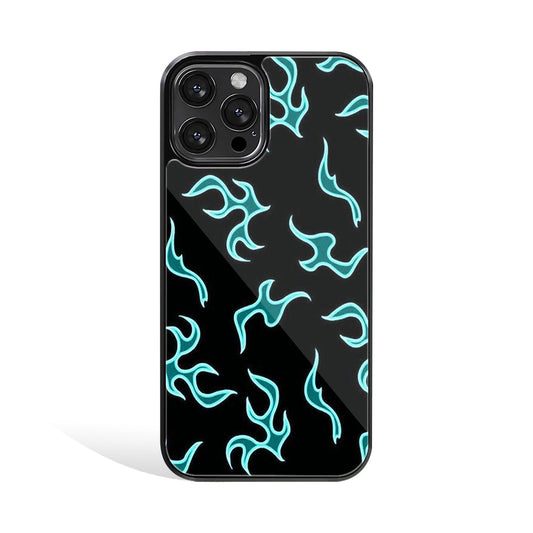Blue Neon Flames | Glass Case